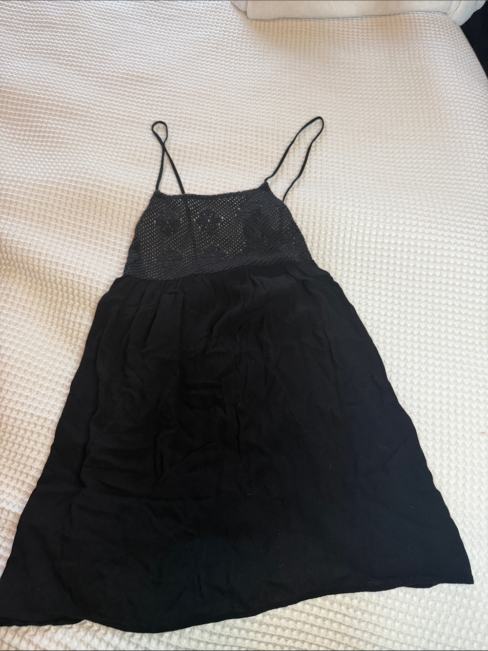 Xhilaration Black Crochet Top Swim Coverup